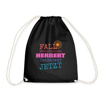 First name Herbert - Drawstring Bag - black - Front