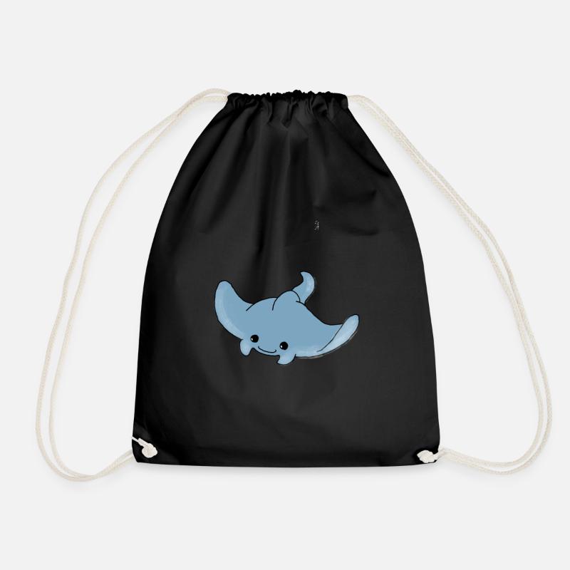 Süßes Rochen Manta Baby Kinder Kinder Geschenk - Turnbeutel - Schwarz
