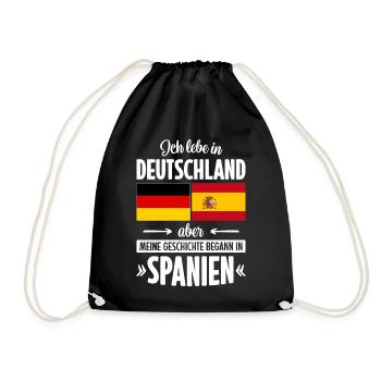 MEINE GESCHICHTE BEGANN IN SPANIEN - Turnbeutel - Schwarz - Vorne