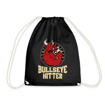 Dart Bullseye Bulle Spieler Team Turnier Geschenk - Turnbeutel - Schwarz - Vorne