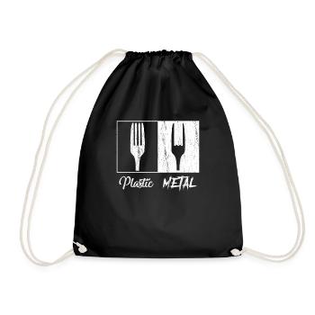 Lustiges heavy metal rocker gabel rock geschenk - Turnbeutel - Schwarz - Vorne
