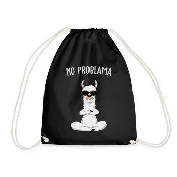 No Problama Cooles freches Lama Llama Geschenk - Turnbeutel - Schwarz - Vorne