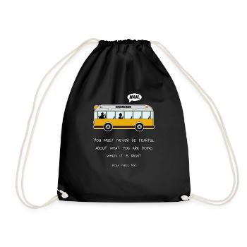 Pink Bus Parks Quote Anti Racism Nah Gift - Drawstring Bag - black - Front