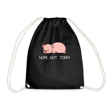 Non aujourd'hui cadeau de bacon de porc paresseux de porc - Sac de sport léger - noir - Devant