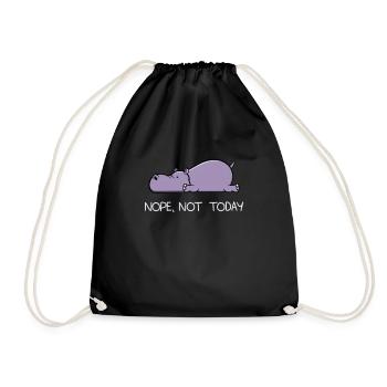 Lustiges faules Hippo Nil pferd Nope Geschenk - Turnbeutel - Schwarz - Vorne