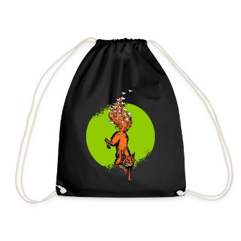 A Fox has Dreams - Drawstring Bag - black - Front