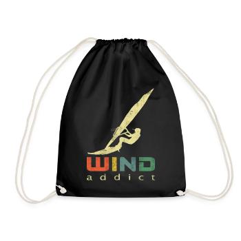 Windsurfen Windsurfer Surfen Surfer - Turnbeutel - Schwarz - Vorne