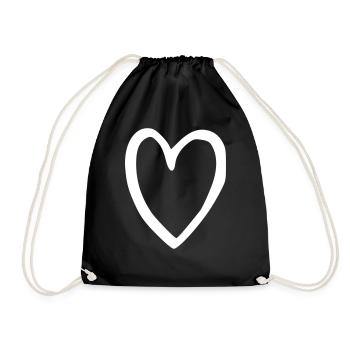 Émoji de coeur esquisse - Sac de sport léger - noir - Devant