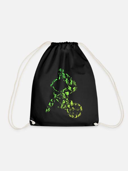 BMX / Bmx Bike / Bike / Gift / Cyclist - Drawstring Bag - black