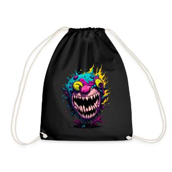Bunter cooler Zombie - Turnbeutel - Schwarz - Vorne