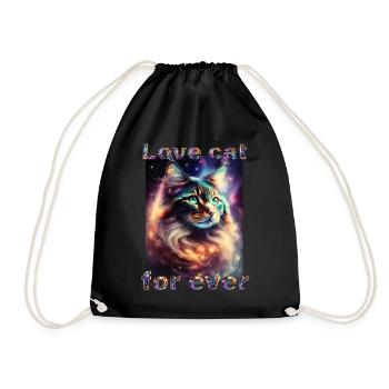 Maine Coon Magic: Love Forever...! - Drawstring Bag - black - Front