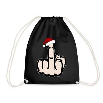 Doigt du milieu Icône de la main de Noël - Sac de sport léger - noir - Devant