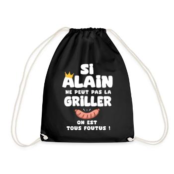 Alain roi barbecue cadeau alain fêtes - Sac de sport léger - noir - Devant
