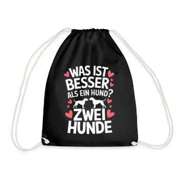 Hund Hunde Haustier Lustige Sprüche - Turnbeutel - Schwarz - Vorne