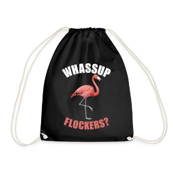 Flamingo Tier Rosa - Turnbeutel - Schwarz - Vorne