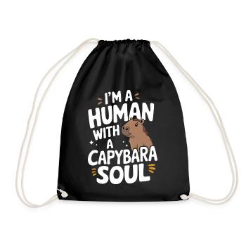 Capybara Capybara Animal rongeur - Sac de sport léger - noir - Devant