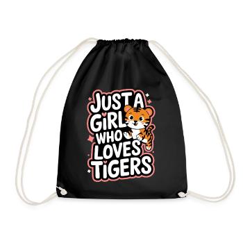 Tiger Animal Zoo Wild Animal - Drawstring Bag - black - Front