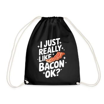Bacon Frühstück Speck - Turnbeutel - Schwarz - Vorne