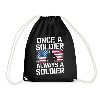 Soldat militaire vétéran - Sac de sport léger - noir - Devant
