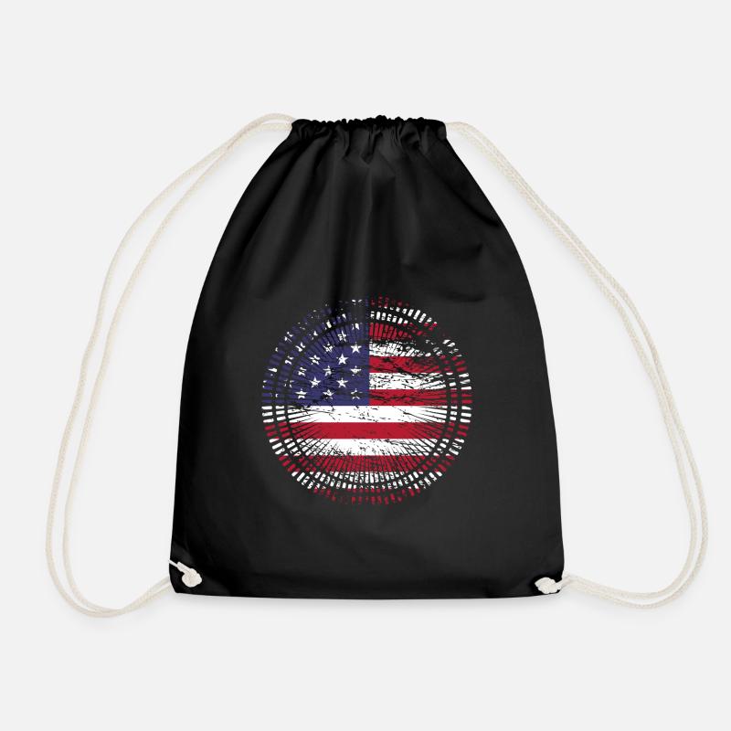 Usa Amerika - Turnbeutel - Schwarz