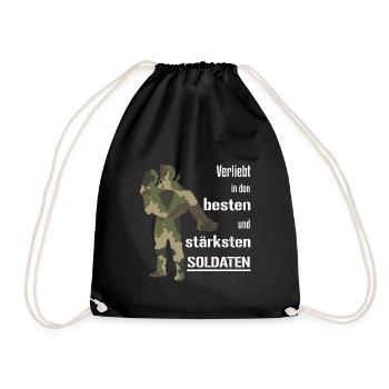 Soldatenfrau Soldaten Geschenk Soldat - Turnbeutel - Schwarz - Vorne