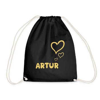 Geschenk für Artur - Turnbeutel - Schwarz - Vorne