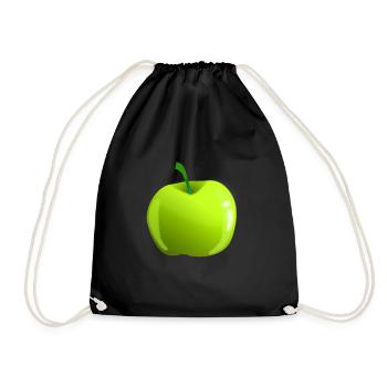 Apfel - Turnbeutel - Schwarz - Vorne