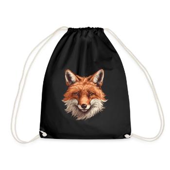 Fox Head Forest Animal Nature - Drawstring Bag - black - Front