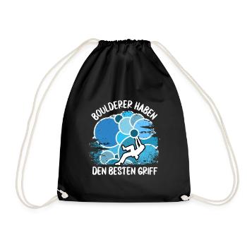 Vintage Bouldern Boulderer Klettern Kletterer - Turnbeutel - Schwarz - Vorne