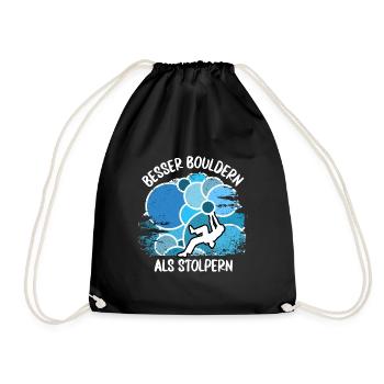 Vintage Bouldern Boulderer Klettern Kletterer - Turnbeutel - Schwarz - Vorne