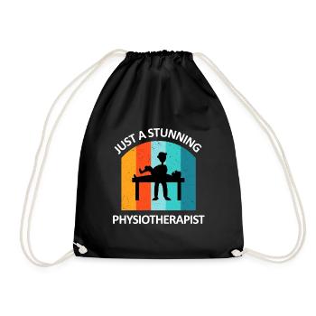 Physiotherapist Humorous Gift Saying Funny - Drawstring Bag - black - Front