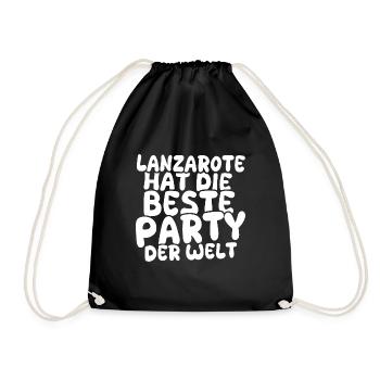 Urlaubsland Lanzarote - Turnbeutel - Schwarz - Vorne