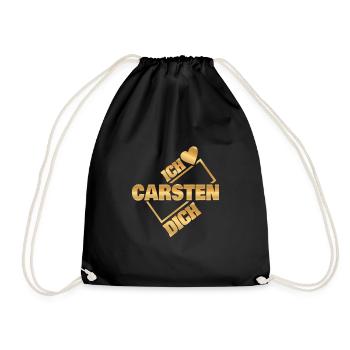 Geschenk für Carsten - Turnbeutel - Schwarz - Vorne