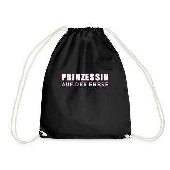 Prinzessin auf der Erbse - Turnbeutel - Schwarz - Vorne