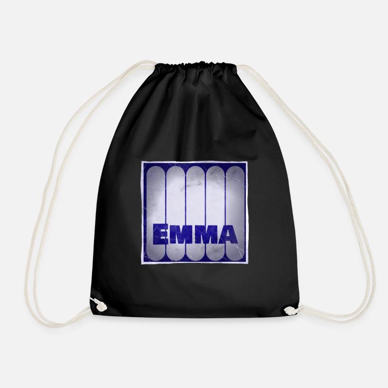 Name Emma Geschenkidee - Turnbeutel - Schwarz