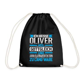 OLIVER - Gottgleich Geschenk - Turnbeutel - Schwarz - Vorne