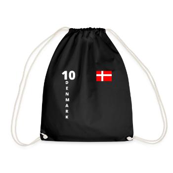 Denmark Football Danish flag Scandinavian - Drawstring Bag - black - Front