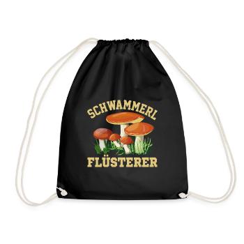 Pilzsammler Geschenk Steinpilze - Turnbeutel - Schwarz - Vorne