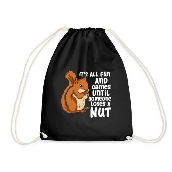 Eichhörnchen Squirrel All Fun And Games - Drawstring Bag - black - Front