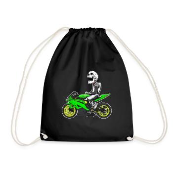 Motorcycle Lifestyle / Motorcycle / Motorcycle biker - Drawstring Bag - black - Front