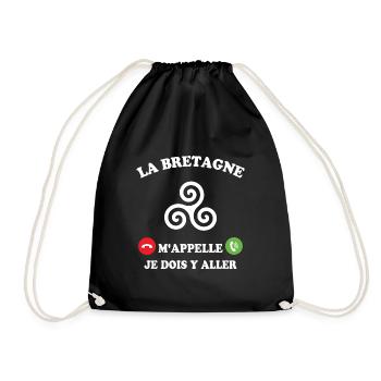 La bretagne m'appelle humour breton homme - Sac de sport léger - noir - Devant