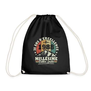 Millésime 1988, Cadeau D'anniversaire 35 Ans - Sac de sport léger - noir - Devant
