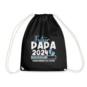 Futur papa 2024 chargement en cours - Sac de sport léger - noir - Devant