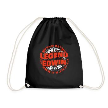 Gift for Edwin - Drawstring Bag - black - Front