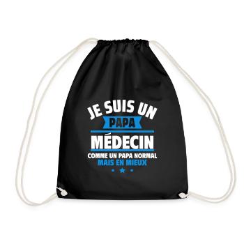 papa médecin : cadeau fête des pères - Sac de sport léger - noir - Devant
