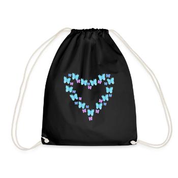 Cœur de papillon - Sac de sport léger - noir - Devant