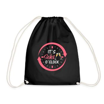 It s Sekt o clock - Turnbeutel - Schwarz - Vorne