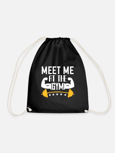 Treffe mich im Fitnessstudio - meet me at the gym - Turnbeutel - Schwarz