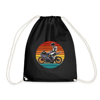 Motorcycle Lifestyle / Motorcycle / Motorcycles biker - Drawstring Bag - black - Front