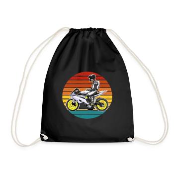 Motorcycle Lifestyle / Motorcycle / Motorcycles biker - Drawstring Bag - black - Front